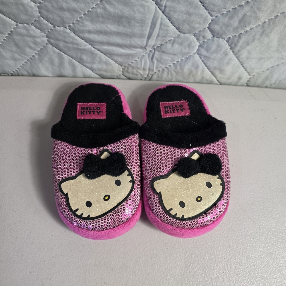 Hello Kitty Pink Glitter Kids Slippers